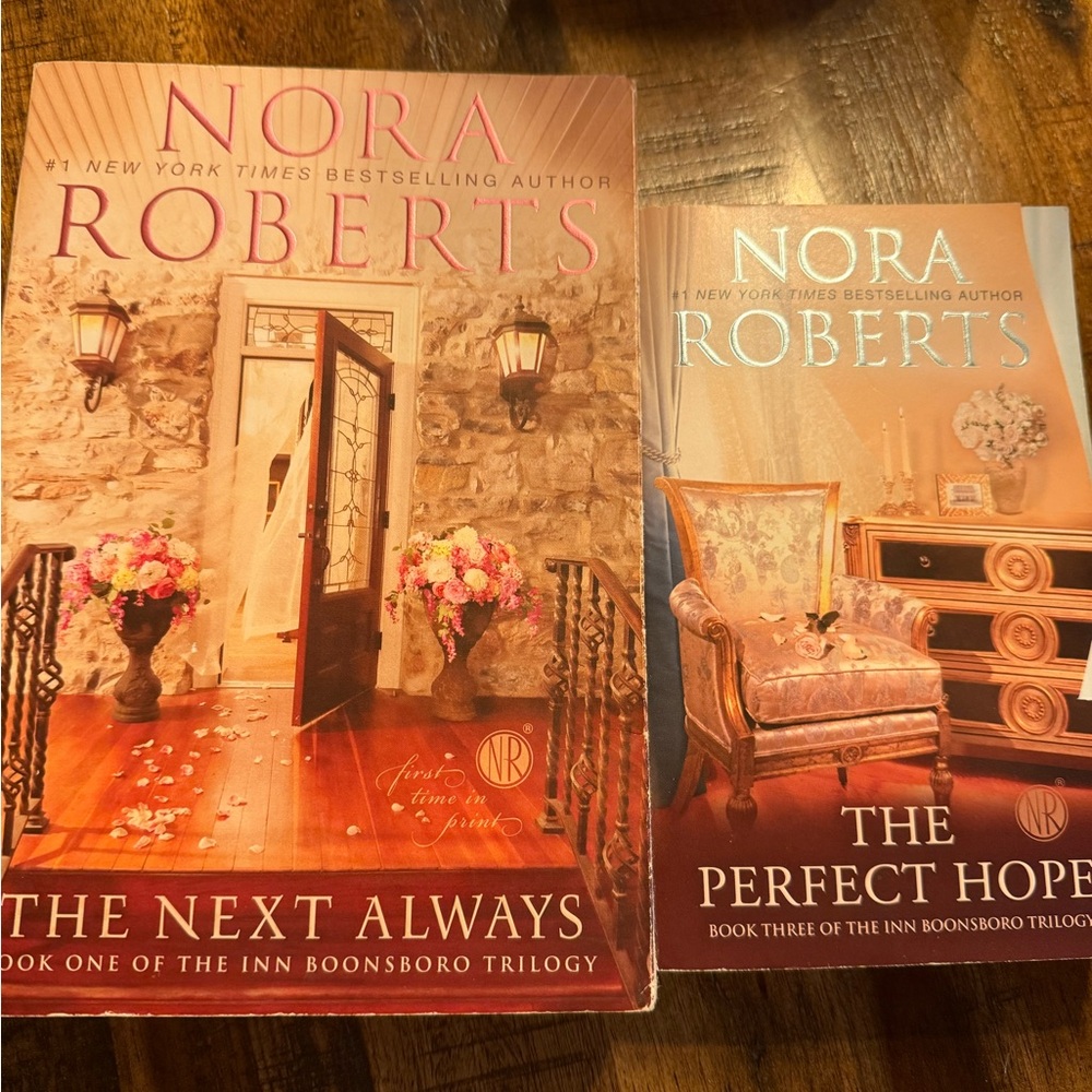 Nora Roberts Coffee Table Book Set - Pink and Brown